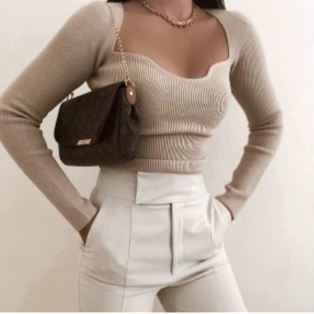 Zara Sweatheart Neckline Knit Top